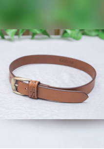 Coffee Striped Lapel Dress