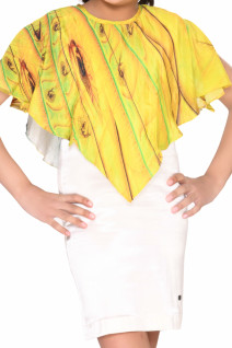 White Cape Sheath Dress