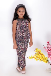 Double Layer Crop Top with Straight Pants