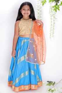 Blue Kota Silk Lehenga