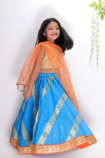 Blue Kota Silk Lehenga