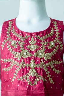 Maroon-Black Shaded Lehenga