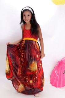 Silk Halter Floor Length Dress