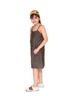 Brown Pinafore Dress