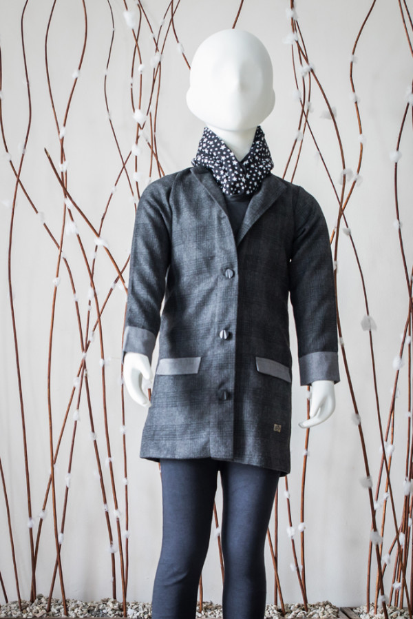 Grey-Black Checkered Overcoat